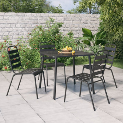 Berkfield 5 Piece Garden Dining Set Anthracite Steel - image 1