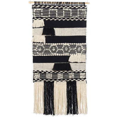 Beliani Fabric Wall Hanging Muridke Cotton 145 Cm Beige - image 1