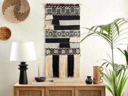 Beliani Fabric Wall Hanging Muridke Cotton 145 Cm Beige - thumbnail 2
