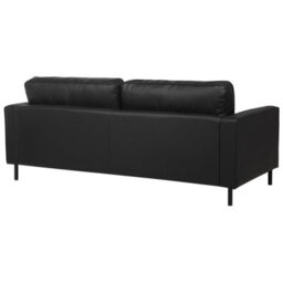 Beliani Living Room Set 4 Seater Savalen Leather Black - thumbnail 7