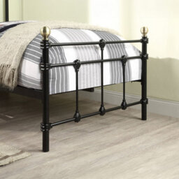 SlumberWorx Bayford Traditional Black With Brass Knobs Single Metal Bed Frame - thumbnail 5