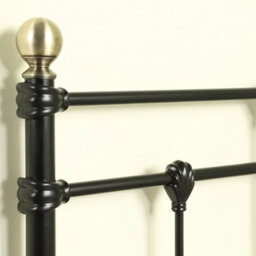 SlumberWorx Bayford Traditional Black With Brass Knobs Single Metal Bed Frame - thumbnail 4