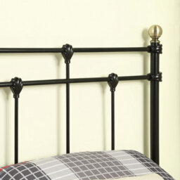 SlumberWorx Bayford Traditional Black With Brass Knobs Single Metal Bed Frame - thumbnail 3
