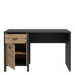 Wyld Haus Egtved Desk - Black & Natural Riviera Oak Effect, 1 Drawer 1 Door, 1200mm - thumbnail 6