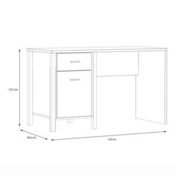 Wyld Haus Egtved Desk - Black & Natural Riviera Oak Effect, 1 Drawer 1 Door, 1200mm - thumbnail 7