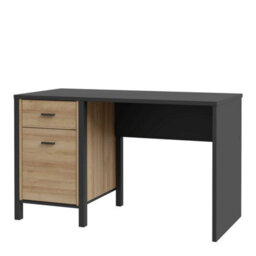 Wyld Haus Egtved Desk - Black & Natural Riviera Oak Effect, 1 Drawer 1 Door, 1200mm - thumbnail 4