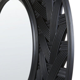 Wyld And Coco 60 Cm Round Wall Mirror, Bold Black Synthetic Frame, Modern Design - thumbnail 5