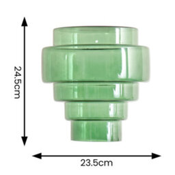 Valuelights Lane Green Glass 5 Tier Layered Easy Fit Ceiling Lamp Shade (D)23.5Cm - thumbnail 5