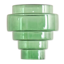 Valuelights Lane Green Glass 5 Tier Layered Easy Fit Ceiling Lamp Shade (D)23.5Cm