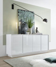 FurniComp LTD Furnicomp Glacia 4 Door 180Cm White Gloss Sideboard