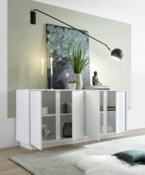 FurniComp LTD Furnicomp Glacia 4 Door 180Cm White Gloss Sideboard - thumbnail 2