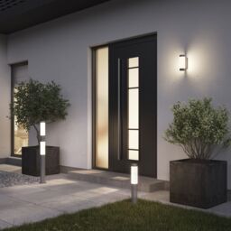 GoodHome Callisto Fixed Matt Dark Grey Mains-Powered Integrated Led Outdoor Contemporary Wall Light 900Lm (Dia)7.6Cm - thumbnail 7