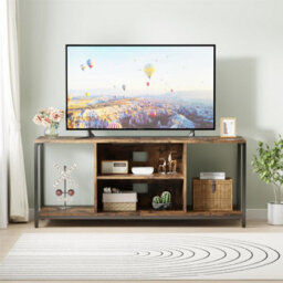 "Avc Designs Tv Stand Tv Console Storage Cabinet Rustic Brown For Living Room Up To 60"" Tv With Storage Shelf (120L Cm)" - thumbnail 3