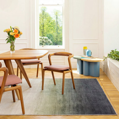 Loomed Green Ombre Modern Transitional Machine Washable Soft Area Rug 200Cm X 290Cm - image 1
