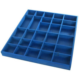 Woodeedoo Wooden Wall Display Shelf Blue Matt With 28 Compartments For Crystals Miniatures Small Ornaments Collectables And Keepsakes - thumbnail 5