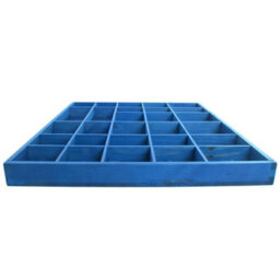 Woodeedoo Wooden Wall Display Shelf Blue Matt With 28 Compartments For Crystals Miniatures Small Ornaments Collectables And Keepsakes - thumbnail 4