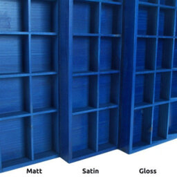 Woodeedoo Wooden Wall Display Shelf Blue Matt With 28 Compartments For Crystals Miniatures Small Ornaments Collectables And Keepsakes - thumbnail 9
