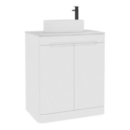 Royal Bathrooms Venice 700mm Gloss White Freestanding Bathroom Countertop Vanity Unit 2 Door With Peak Basin - thumbnail 7