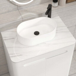 Royal Bathrooms Venice 700mm Gloss White Freestanding Bathroom Countertop Vanity Unit 2 Door With Peak Basin - thumbnail 6