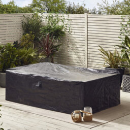 Furniturebox Orlando Grey Rattan Garden Sofa Modular Outdoor Patio Couch Seating - Table & 4 Chairs Garden Corner Sofa Set +Cover - thumbnail 9