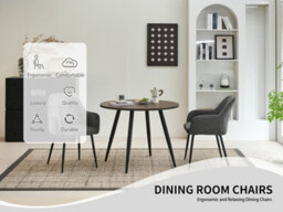 Sonara Modern Dining Chair With Plush Chenille Upholstery, Curved Backrest And Metal Legs - Single/set - thumbnail 8