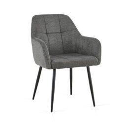 Sonara Modern Dining Chair With Plush Chenille Upholstery, Curved Backrest And Metal Legs - Single/set - thumbnail 9