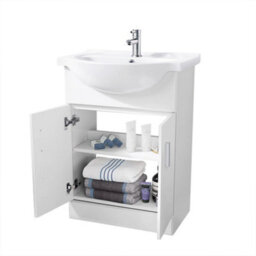 Sundaze 650mm Gloss White Basin Vanity Bathroom Cabinet Sink Unit - thumbnail 2
