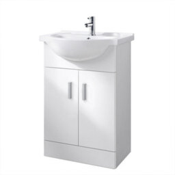 Sundaze 650mm Gloss White Basin Vanity Bathroom Cabinet Sink Unit - thumbnail 3