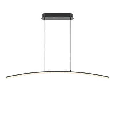 Luminosa Lighting Luminosa Curve Modern Bar Pendant Ceiling Light Dimmable Black 800Lm White Shade - image 1