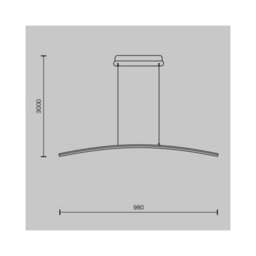 Luminosa Lighting Luminosa Curve Modern Bar Pendant Ceiling Light Dimmable Black 800Lm White Shade - thumbnail 4