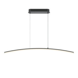 Luminosa Lighting Luminosa Curve Modern Bar Pendant Ceiling Light Dimmable Black 800Lm White Shade - thumbnail 1