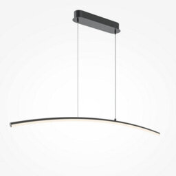 Luminosa Lighting Luminosa Curve Modern Bar Pendant Ceiling Light Dimmable Black 800Lm White Shade - thumbnail 2