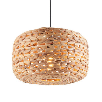 Luminosa Lighting Luminosa Toca Wire Frame Pendant Ceiling Light Natural Water Hyacinth, 1X E27 - image 1