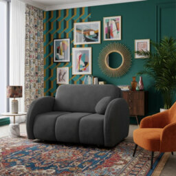 Viva Comfy Ii Graphite 2 Seater Sofa Bed With Storage Foam Mattress And Metal Legs 132X103X85Cm - thumbnail 1