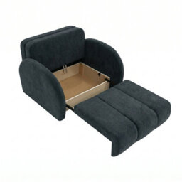 Viva Comfy Ii Graphite 2 Seater Sofa Bed With Storage Foam Mattress And Metal Legs 132X103X85Cm - thumbnail 4