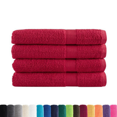 Berkfield Durable Premium Sauna Towels Solund 4 Pcs Red 80X200 Cm 600 Gsm
