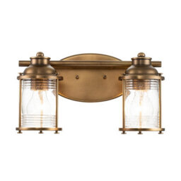 Luminosa Lighting Elstead Kichler Ashland Bay Wall Lamp Natural Brass, Ip44