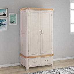 Buttercup Farm Bologna Painted Double Wardrobe With 2 Drawers - L57 X W102 X H191 Cm - Oak - thumbnail 2