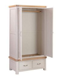 Buttercup Farm Bologna Painted Double Wardrobe With 2 Drawers - L57 X W102 X H191 Cm - Oak - thumbnail 3