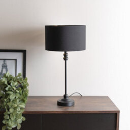 Valuelights Maggie Black Candlestick Table Lamp With Black And Gold Inner Lamp Shade - thumbnail 1