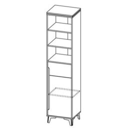 Arte Gappa Ga3 Tall Cabinet - Contemporary Mountain Ash & Fresco, H1996mm W468mm D400mm - thumbnail 2
