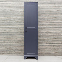 Plum&clay Belmont Charcoal Blue Traditional Floor Standing Bathroom Tall Storage Unit - thumbnail 2