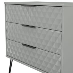 Anzio Matt Dusk Grey 3 Drawer Chest (H)737mm (W)765mm (D)395mm - thumbnail 5