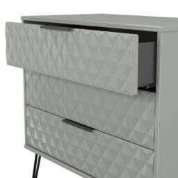 Anzio Matt Dusk Grey 3 Drawer Chest (H)737mm (W)765mm (D)395mm - thumbnail 4