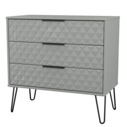 Anzio Matt Dusk Grey 3 Drawer Chest (H)737mm (W)765mm (D)395mm - thumbnail 3