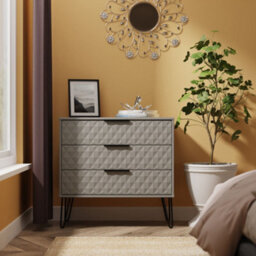 Anzio Matt Dusk Grey 3 Drawer Chest (H)737mm (W)765mm (D)395mm - thumbnail 1