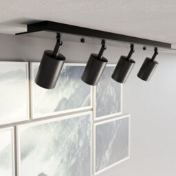 4 Light Black Ceiling Bar Spotlight And Gu10 Spotlight Arm Adjustable With  Bulbs - thumbnail 4