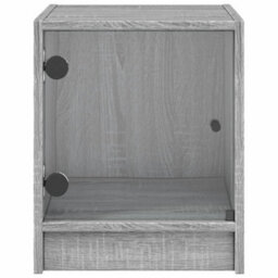 Berkfield Bedside Cabinet With Glass Door Grey Sonoma 35X37X42 Cm - thumbnail 6