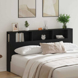 Walplus Headboard Cabinet With Storage Black Oak 200 X 18,5 X 104,5 Cm - thumbnail 4