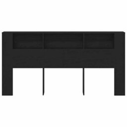 Walplus Headboard Cabinet With Storage Black Oak 200 X 18,5 X 104,5 Cm - thumbnail 5